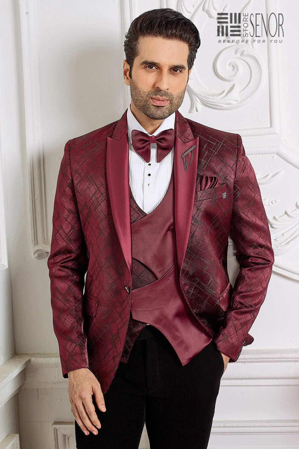 Maroon Noir Tuxedo