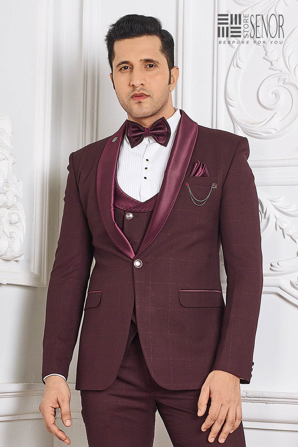 Maroon Elegance Tuxedo
